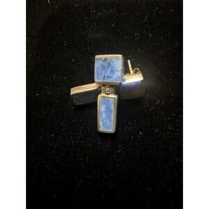 Sterling Silver Earrings Lapis Lazuli imbeded Silver Unlimited